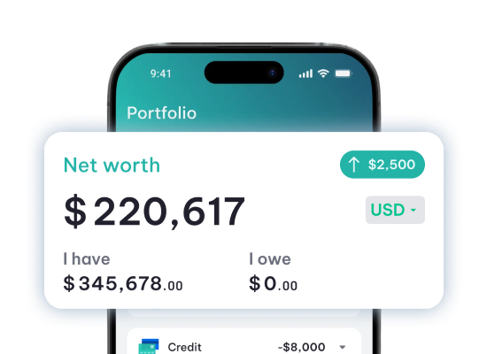 Financial overview with net worth